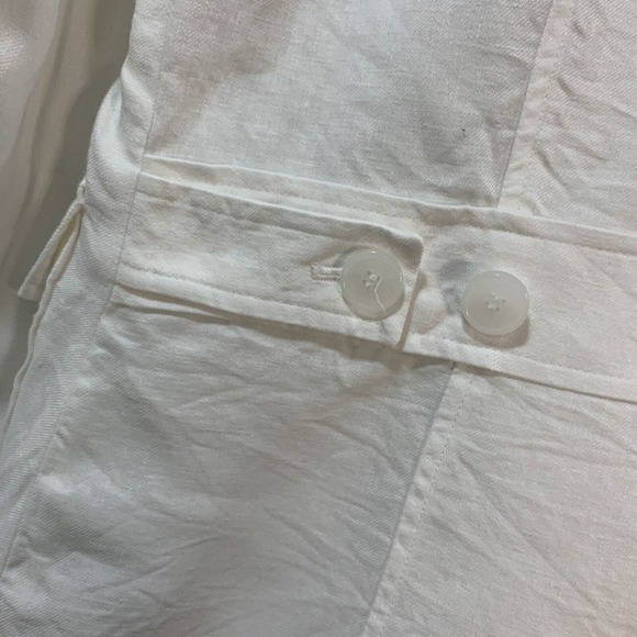 Talbots Women’s Grace Fit 100% Linen Full Zip Jacket w/Optional Hood Sz 14 White - Picture 13 of 16